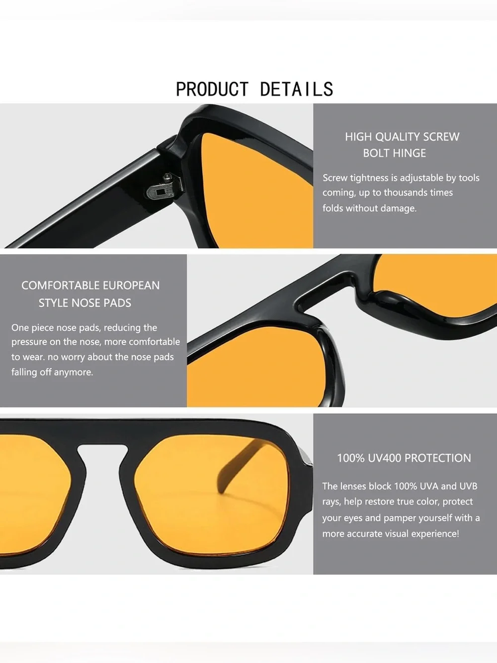 2 Pack — Trendy Square Aviator Sunglasses